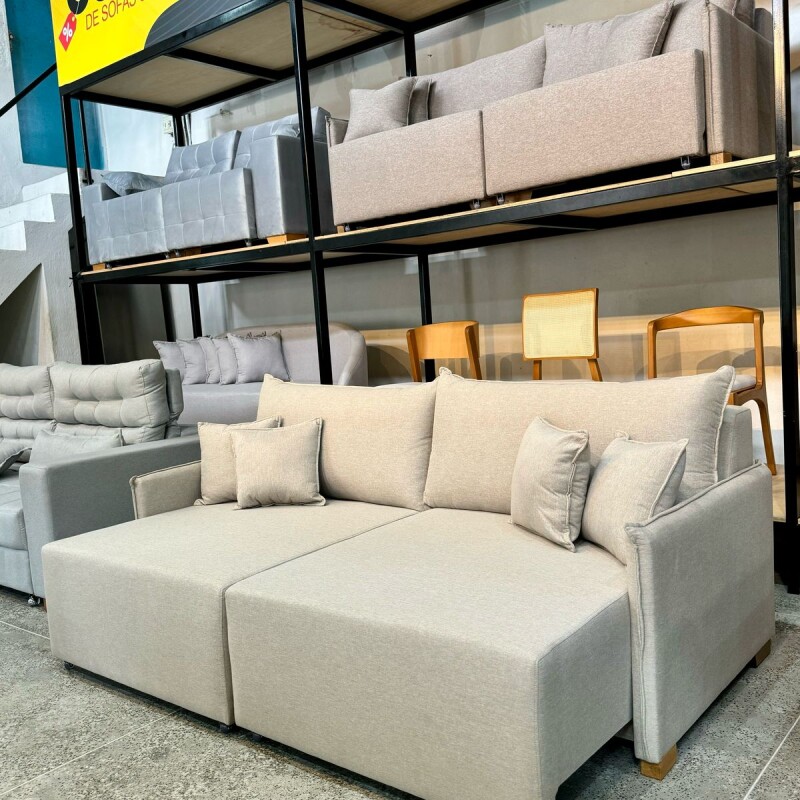 Sofá Retrátil Minimalista Arthur 2 metros Braço Slim